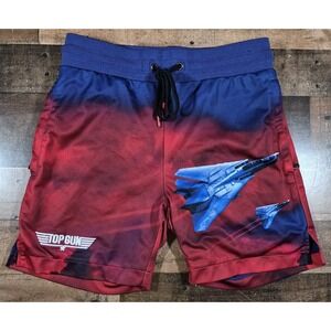 Shoe Palace Top Gun Mesh Shorts Men's Small Red Blue Sky Fighter Jet Athletic